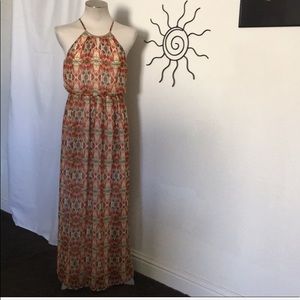 🌼As U Wish Earth Tones Pattern Maxi Sun Dress